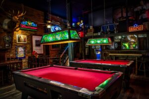 Sports Bars in Nashville with a red pool table